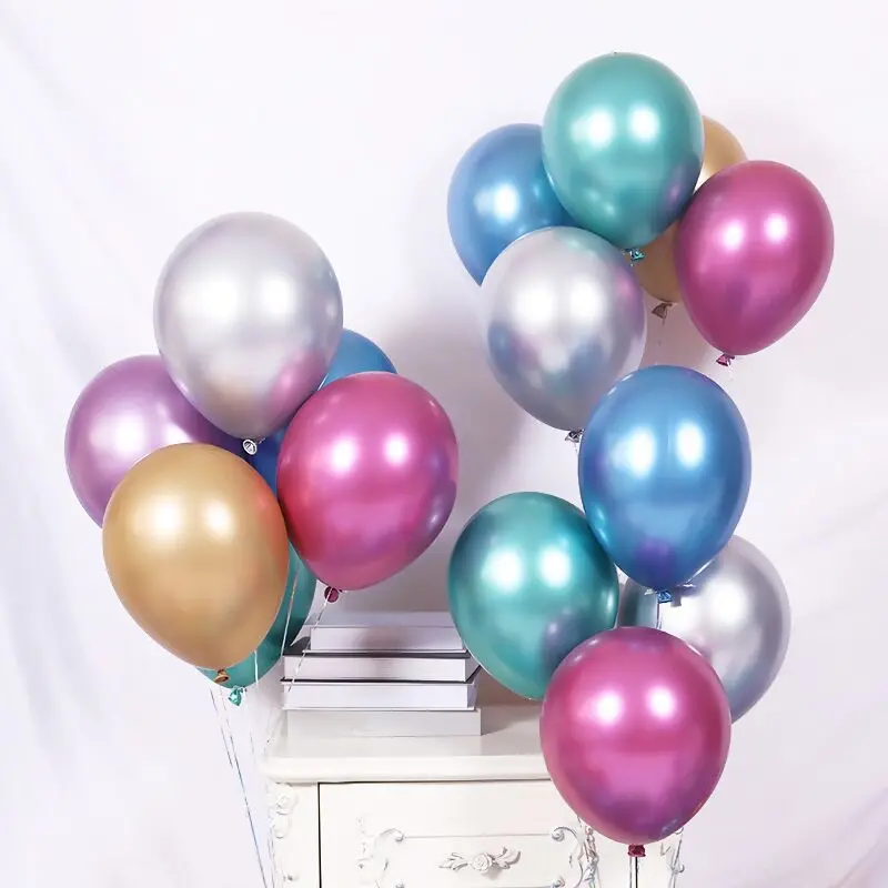 12 inch Colorful Metallic Helium Latex Wedding Decoration Chrome Balloon