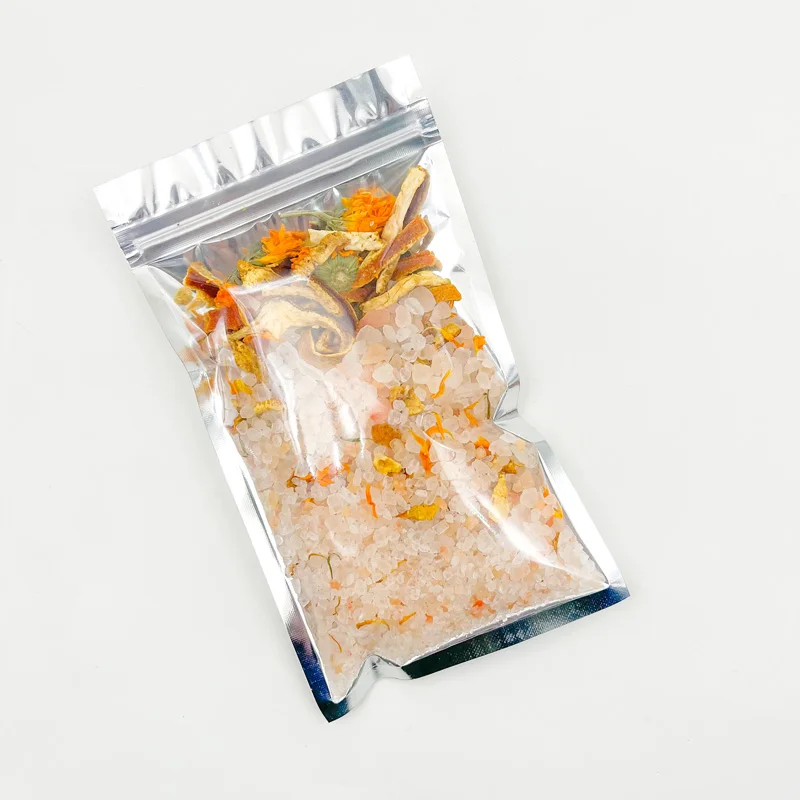 OED Private Label Luxury Packaging Bath Soaking  Pink Salt Natural Organic Himalayan Bath Salts With Flowers