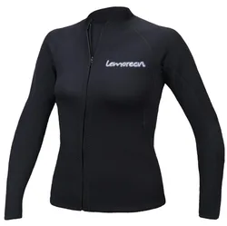 Womens 2mm Neoprene Long Sleeve Jacket Front Zipper Wetsuit Top