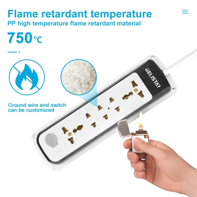 Cheap Price 2M Universal Multi Plug Sockets 5 Outlet Power Strip