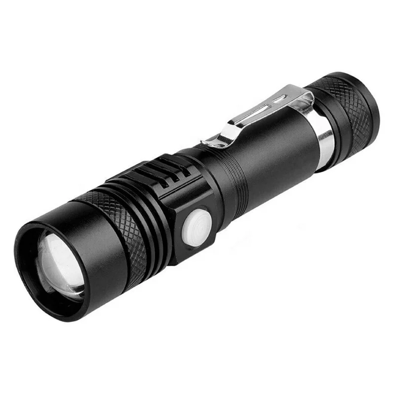 High Power 3 Modes Waterproof Zoomable Aluminium alloy Flash Light Rechargeable Hand Torch LED Tactical Flashlight With Battery