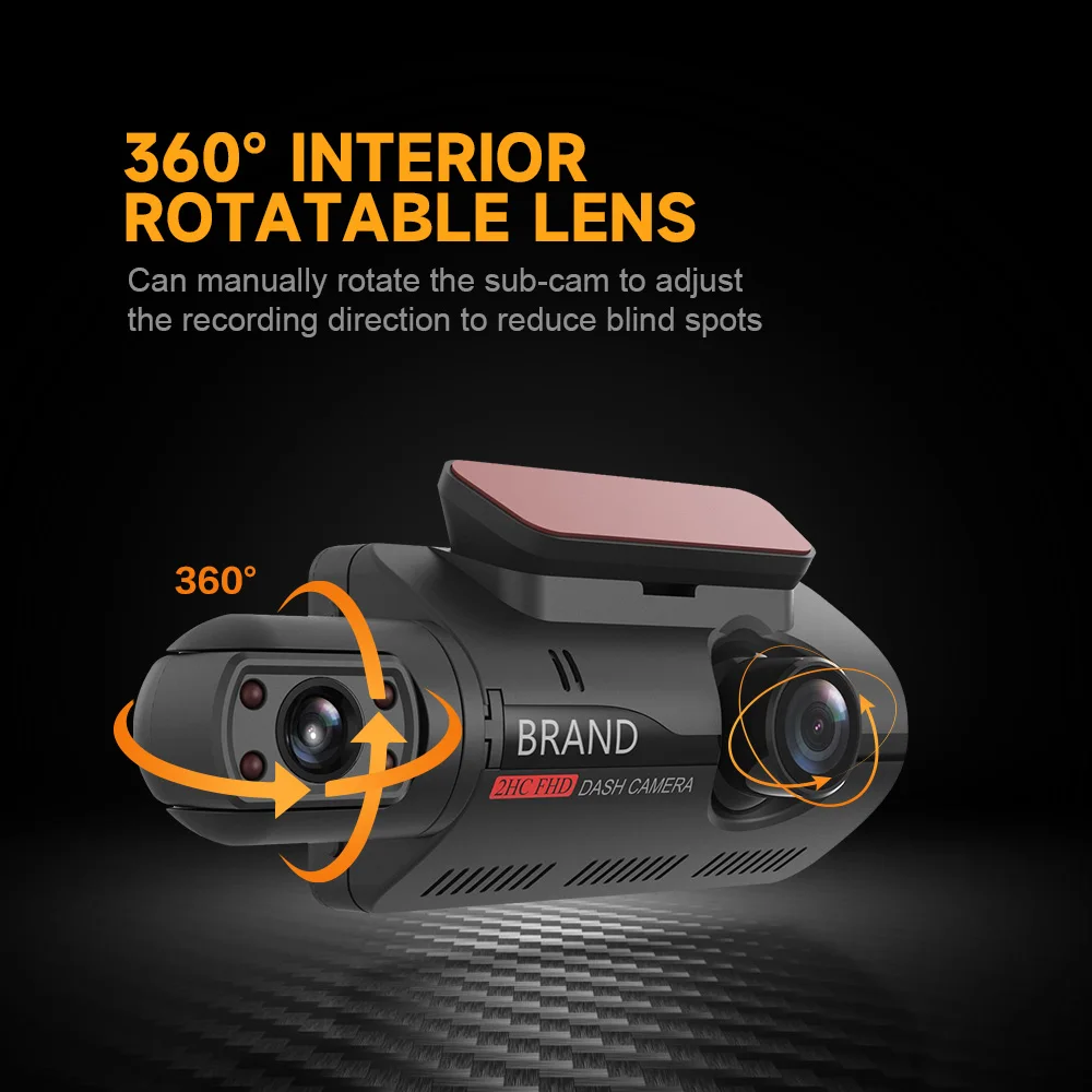 AOEDI AD368 Best Hidden HD 1080P Car Black Box Dual Auto Dashcam Video Dashboard Camera for Car