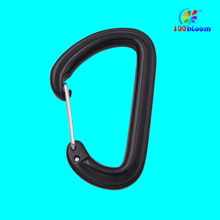 Wholesale or retail high quality climbing carabiner keychain 6.5cm customized aluminum hook wire gate carabiner clip