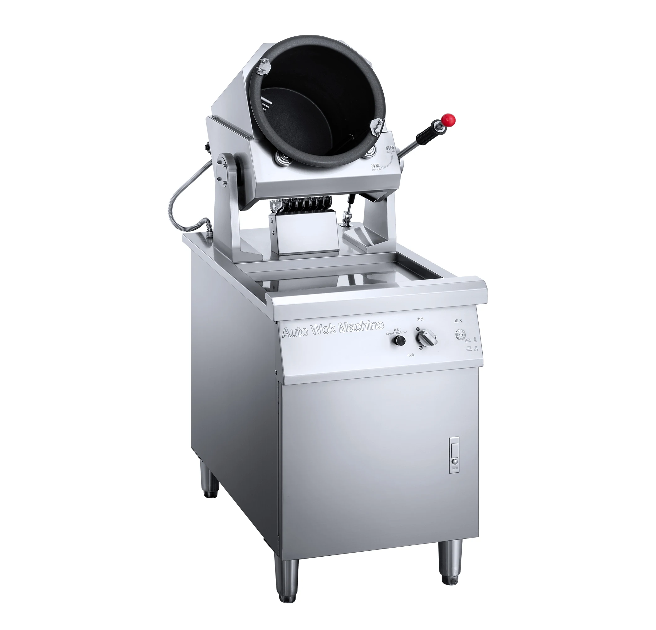 Factory Direct Supply New Design Energy Saving Safety Large Gas Automatic Drum Stir Fried Rice Machine