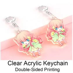 Wholesale personalized cartoon anime rainbow keychains designers cute custom clear acrylic keychain charms