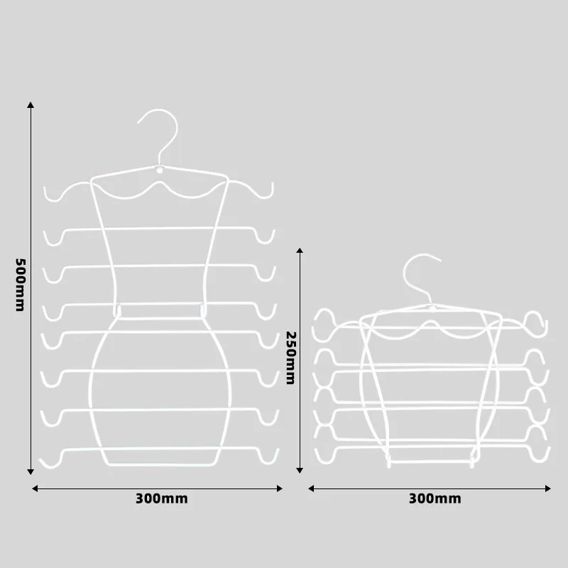 8 Tier Organizers Closet Organizers  in Body Shape Hanging Metal bra Hangers with Clips for Tank Tops and Camisoles Scarf