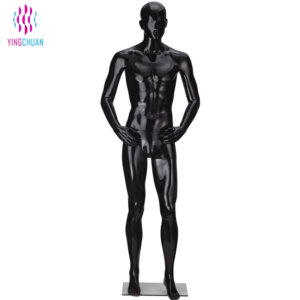 big butt mannequin Black display model full-body male movable mannequin