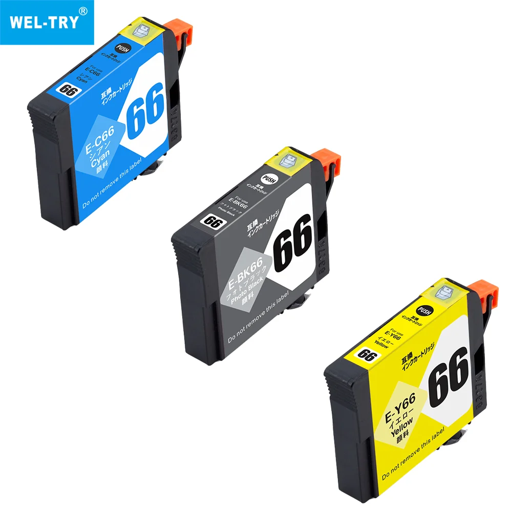 WEL-TRY ICBK66 ICC66 ICM66 ICMB66 ICBL66 ICOR66 ICR66 ICGL66 Premium Compatible Color Inkjet Ink Cartridge for Epson PX-7V