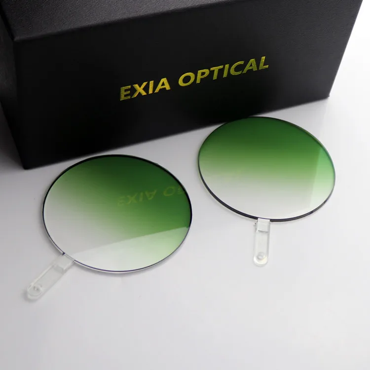 EXIA NY1 Sunglasses Lenses Nylon for Rimless Glasses Base Curve 0.5 Color Gradient Green Lens