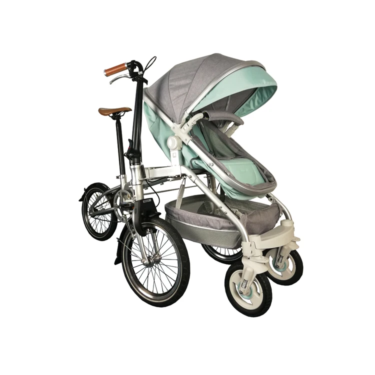 Recreational Parent-child Folding Bicycle Cruiser bike Pedicab for Mother & Baby, Parent-child Bike, 2 in 1 Baby Stroller