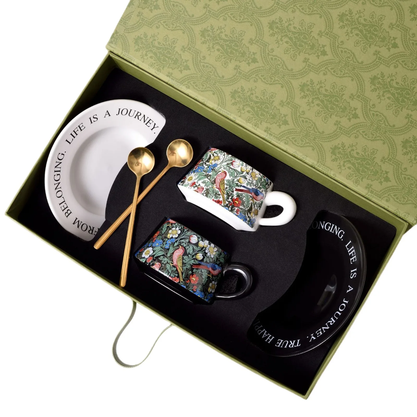2 in 1 Coffee Cup Set Gift Box Ins Style Casual Restaurant Home Coffee Cup with handle