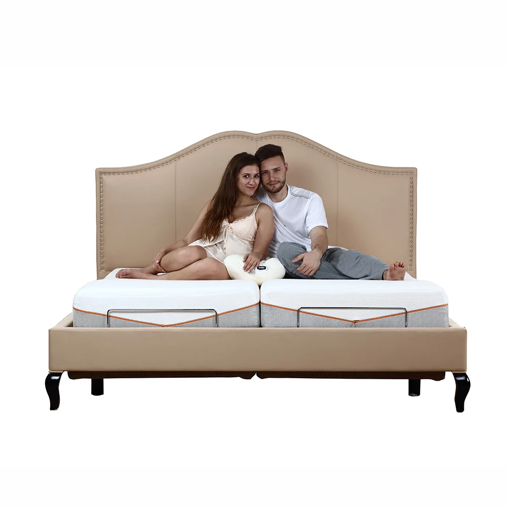 German okin motor wireless remote zero gravity split king adjustable bed and mattress combo