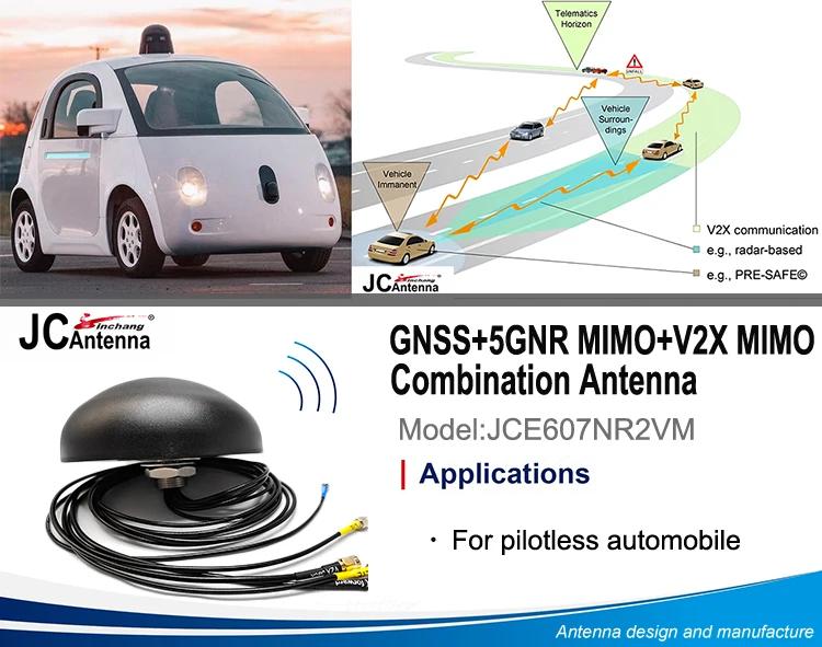 JCE607 Waterproof IP67 Mounting Screw dome Antenna GPS GNSS 5G NR MIMO V2X MIMO Combination Antenna for Pilotless Automobile