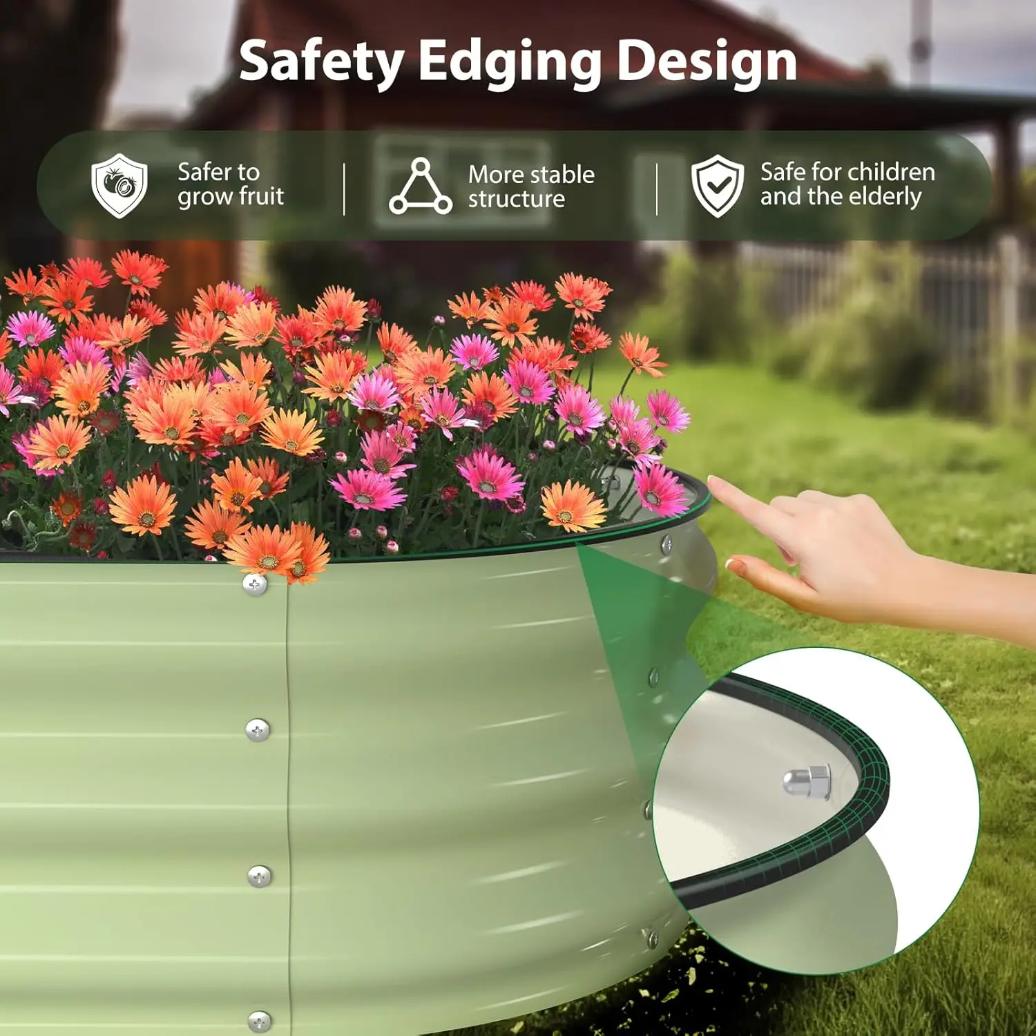 Galvanized Raised Box Kit Galvanized Planter Raised Boxes Outdoor Oval Large Metal Raised Garden Beds Vegetables