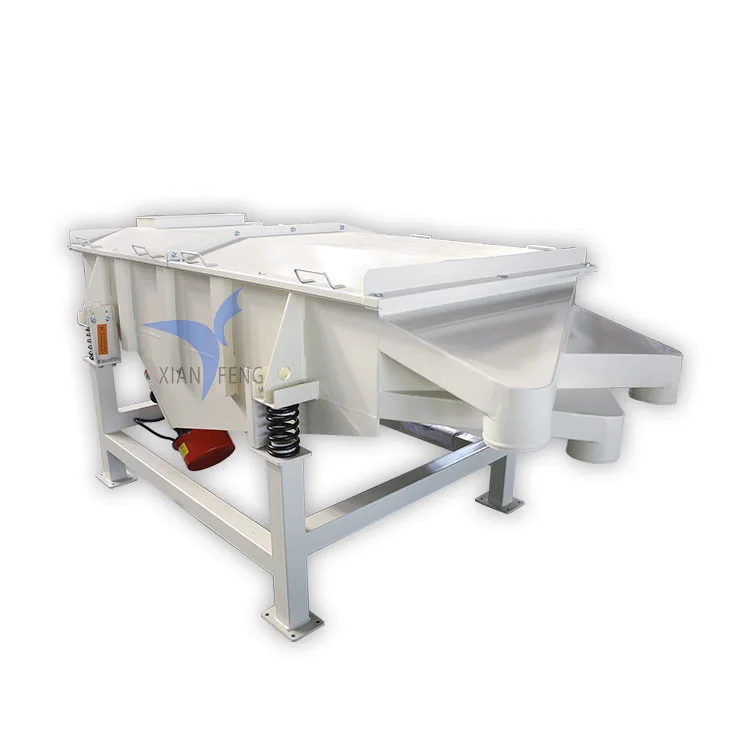 XIANFENG Linear vibration screen customize.Screen size 800*2000 mm,  carbon steel Magnetic particles linear vibration screen.