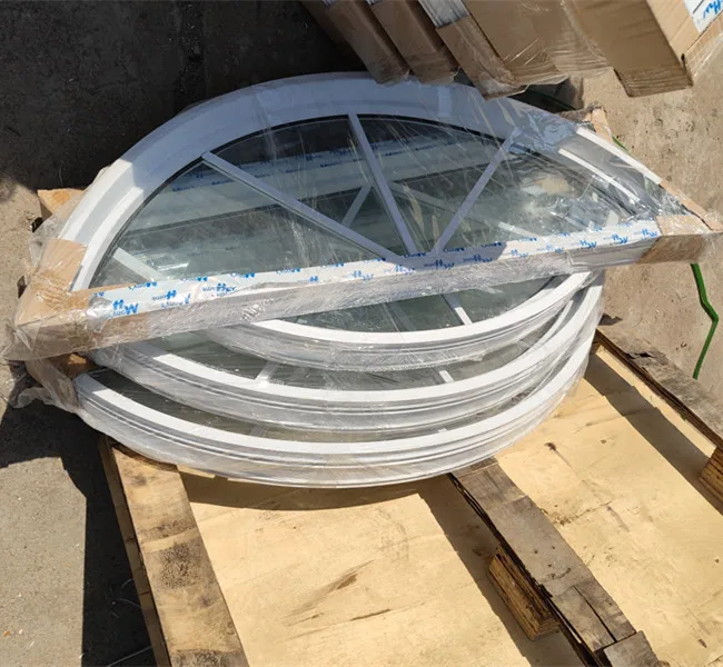 pvc frame half round windows arch windows with grill design