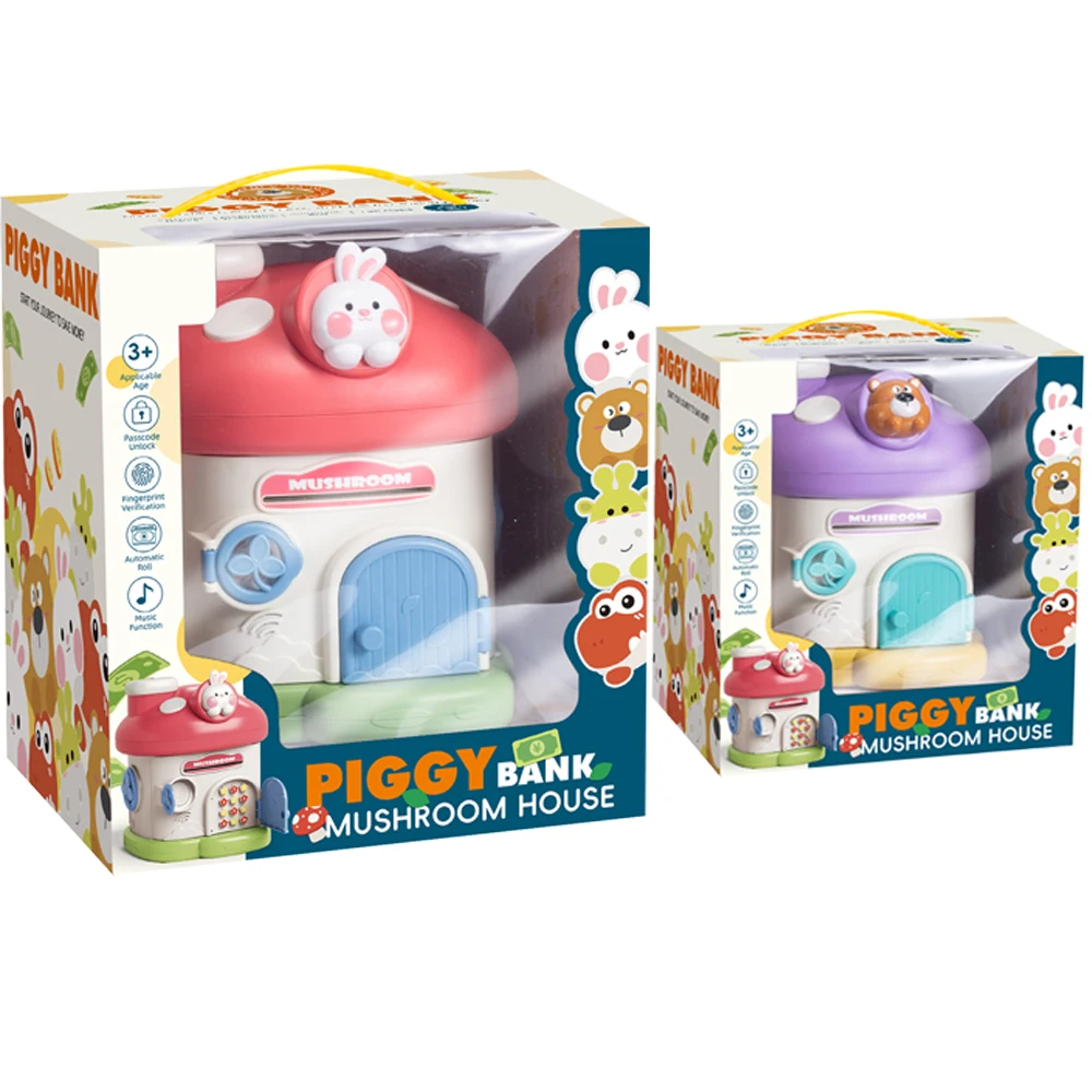 2024 new product Simulation Fingerprint Sensor Password Mini Atm Bank Toy  Piggy Bank Safe Box for Kids juguetes para los ninos