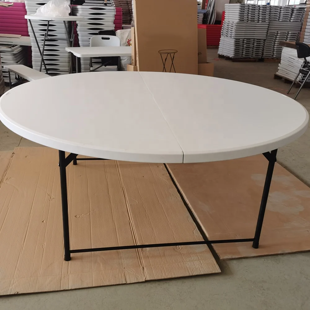 Factory Heavy Duty 6 ft Event Plastic Folding Round Banquet Tables Wholesale