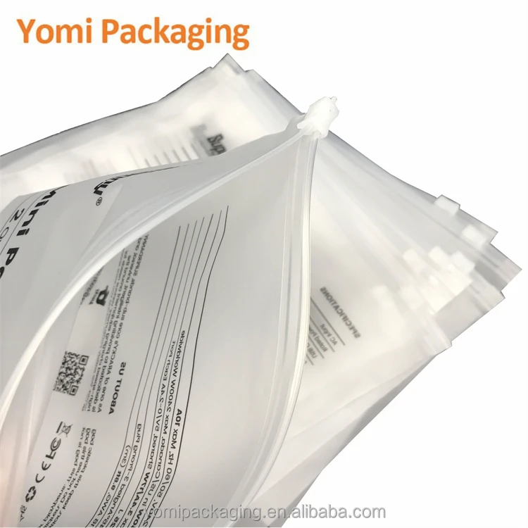 Wholesale Custom Logo Frosted Plastic Bag Clothes Zip Lock Self Sealing Bag Clothing Packaging Frosted Zipper Bags With Logo