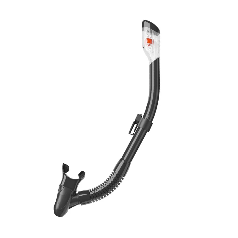 China Best Selling Scuba Diving Snorkel Full Dry Top Silicone Hose and Mouth Piece Snorkel for Adults