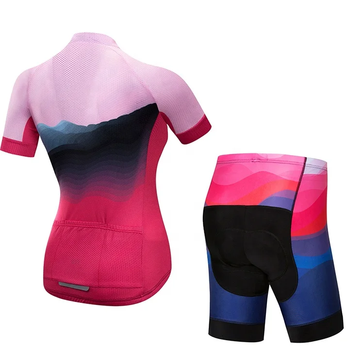 Polyester material breathable cycling clothes suit fashion heat transfer printing factory logo custom bicycle jersey/set
