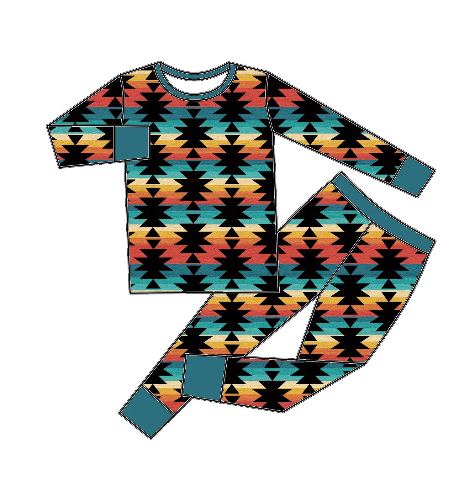 Qingli ODM  Beautiful Outfit Cowhead  Print Sleeping Suits For New Born Babies cute soft Pajamas Sets For Kids