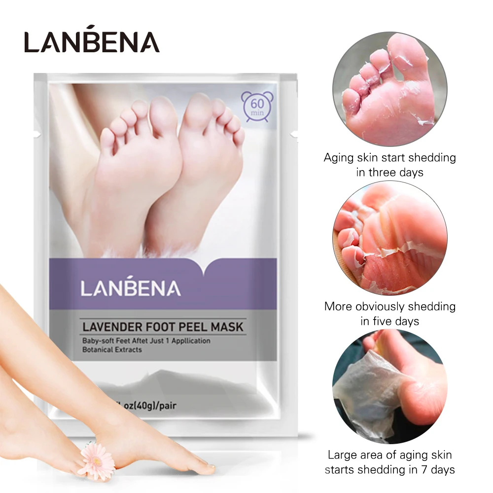 LANBENA Three Types Lavender Foot Peel Mask Remove Dead Skin Peeling Moisturizing Foot Mask