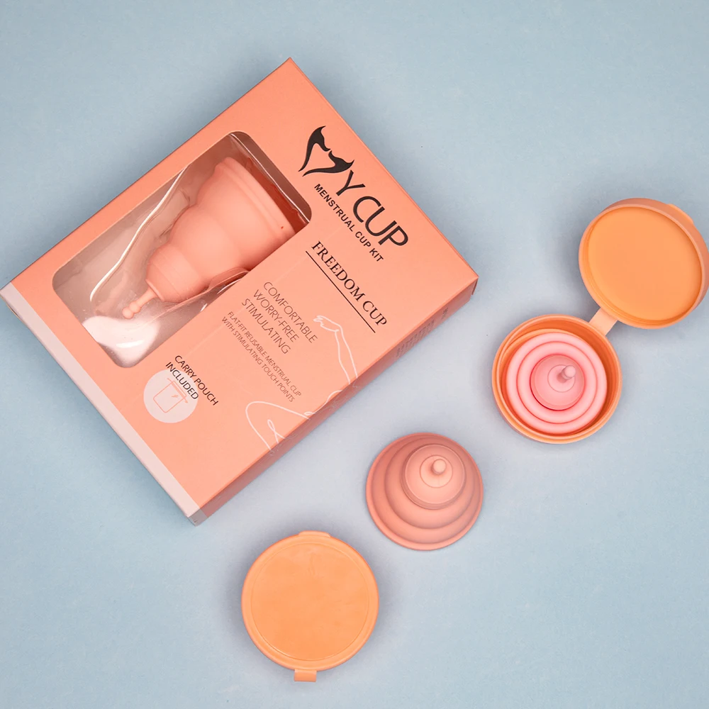 Прозрачная прозрачная менструальная чашка медицинского класса складная