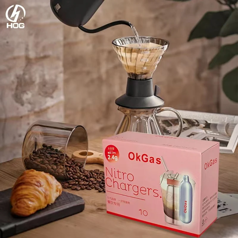 USA Stock Food Grade Aluminum Nitrogen Cartridges N2 Charger Cartridge 50 Pack For Nitro Cold Brew Coffee Dispenser