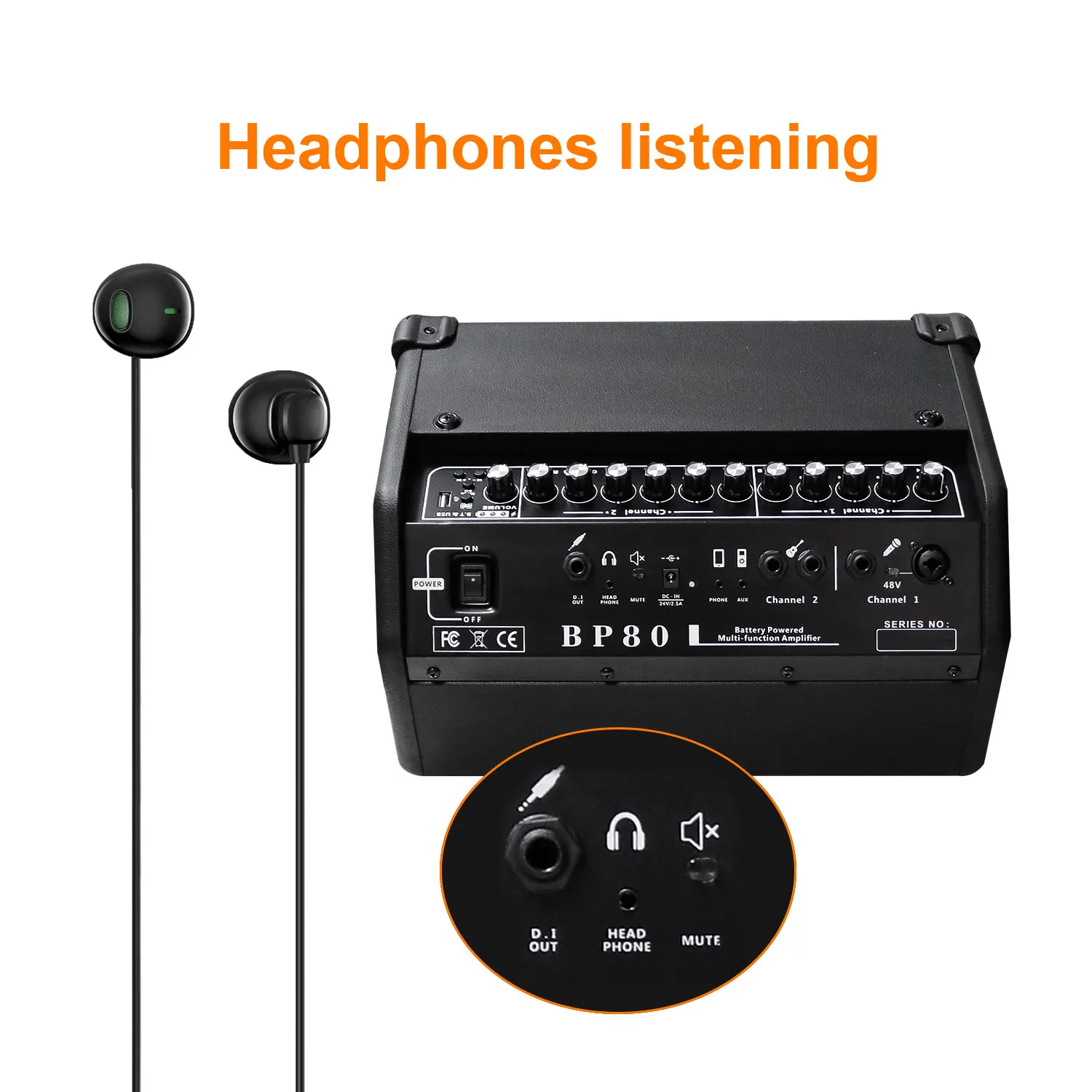 COOLMUSIC 100W Rechargeable Outdoor Amplifier Vocal Karaoke Speaker Acoustic Guitar Amplifier