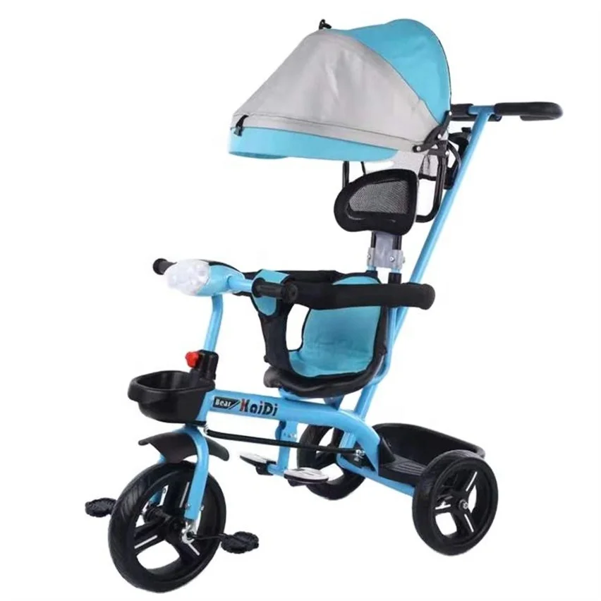 Baby tricycle 3 in 1 parents push trike with sunshade