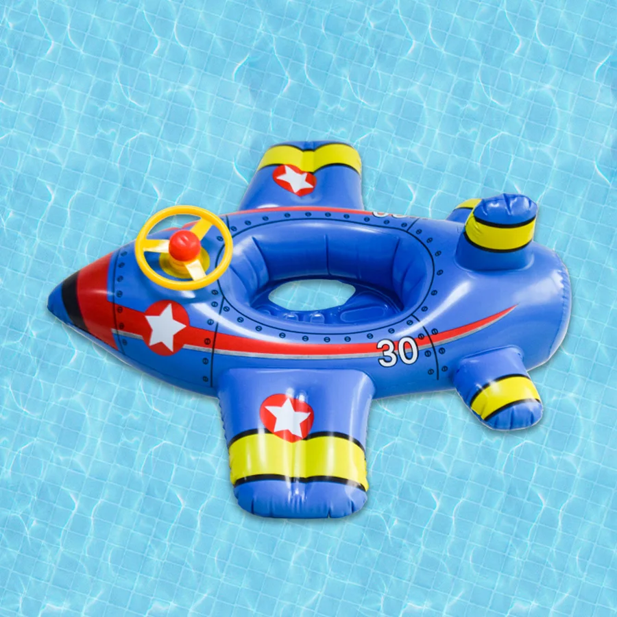 Good Quality Baby Swimming Floating Seat 98*90cm Blue Plane Inflatable Pool Float Eco-Pvc Water Floats Inflatable For Kids