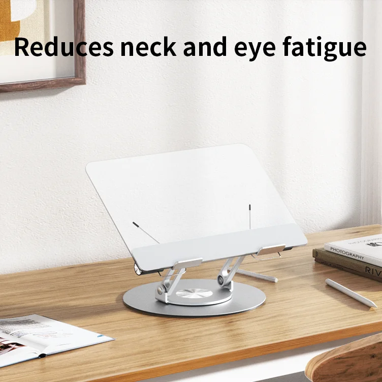 Acrylic Book Reading Stand Aluminum 360 Rotation  display stand Free Regulation Laptop Stand Phone Holder Transparent bookends