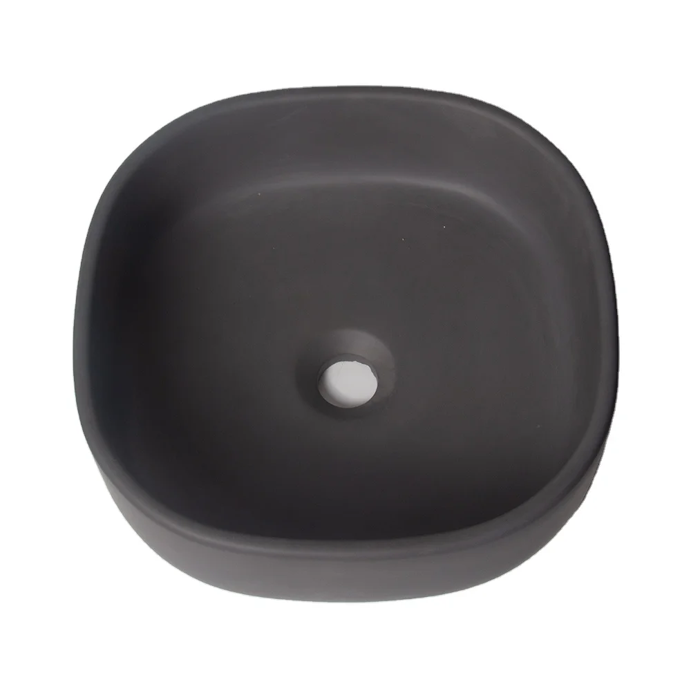 Dark Grey Modern Bathroom Vessel Concrete Washbasin Sink Counter Top Basin Durable Washbasin from China Factory