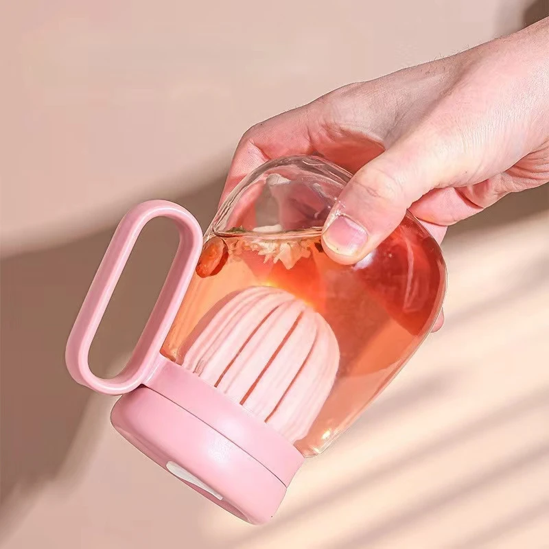 Stripe Glass Cup Transparent Glasses With Lid and Straw Ice Coffee Mug Tea Cup Juice Glass Milk Water Flower Cups Drinkware