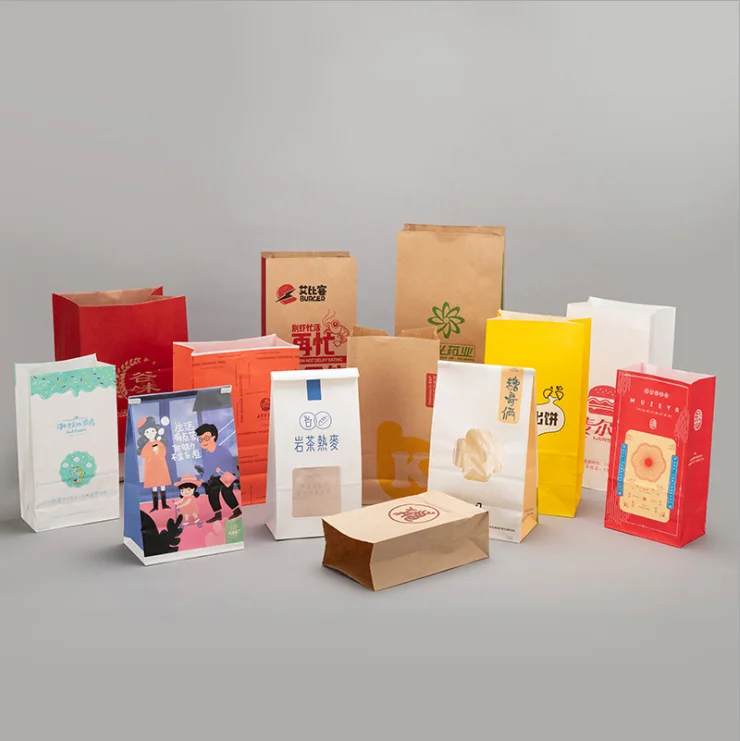 
100% Compostable Recycled Durable Brown Kraft Food Greaseproof Paper Bag 