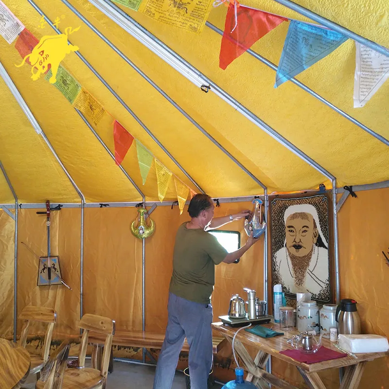 10 Meters Diameter Steel Frame Large Tent With Wooden Door Mongolian Yurt