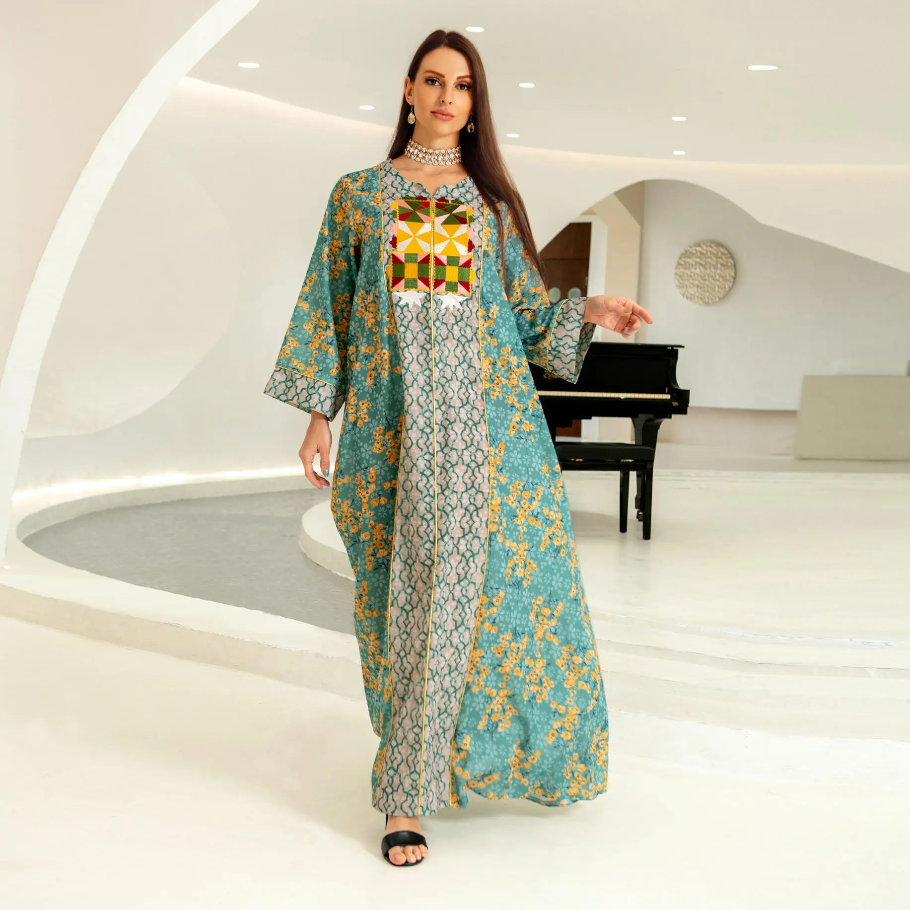 New Model Pakistan Abaya In Dubai Wholesale Open Muslim Kaftan Abaya Dress For Woman