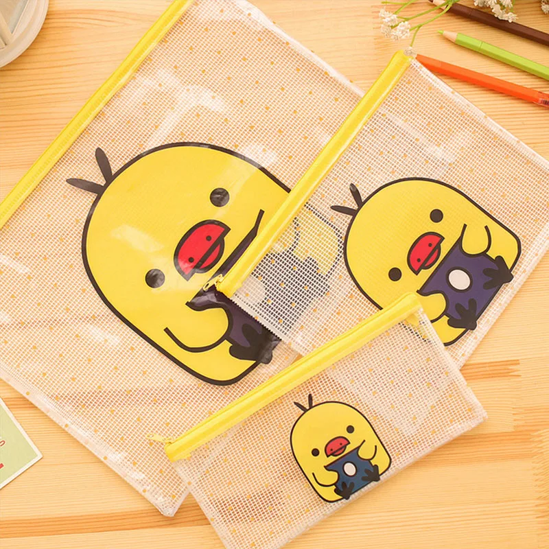 
Durable Waterproof Cute Pvc Mesh Zipper Document Bag 