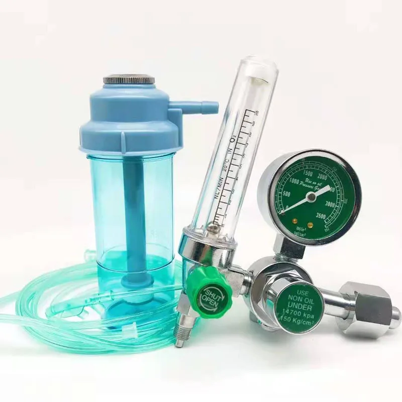 Medical Oxygen Regulators With Humidifier Oxygen Flow Meter Gas Pressure Regulator Oxygen Flowmeter