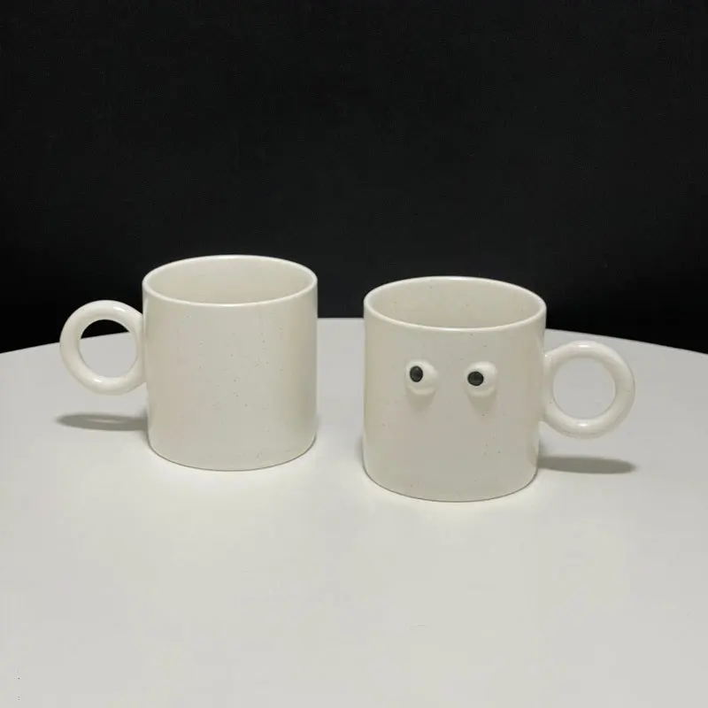 Custom Funny Big Eyes Cappuccino Mugs Ceramic Coffee Mug Tea Cups