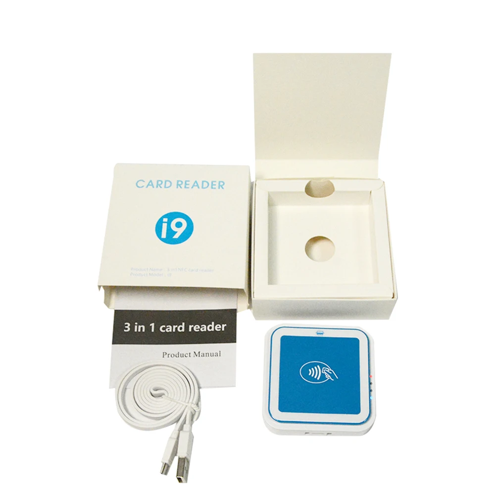 BT NFC 3 in 1 IC magnetic chip card reader writer device support iOS Android I9