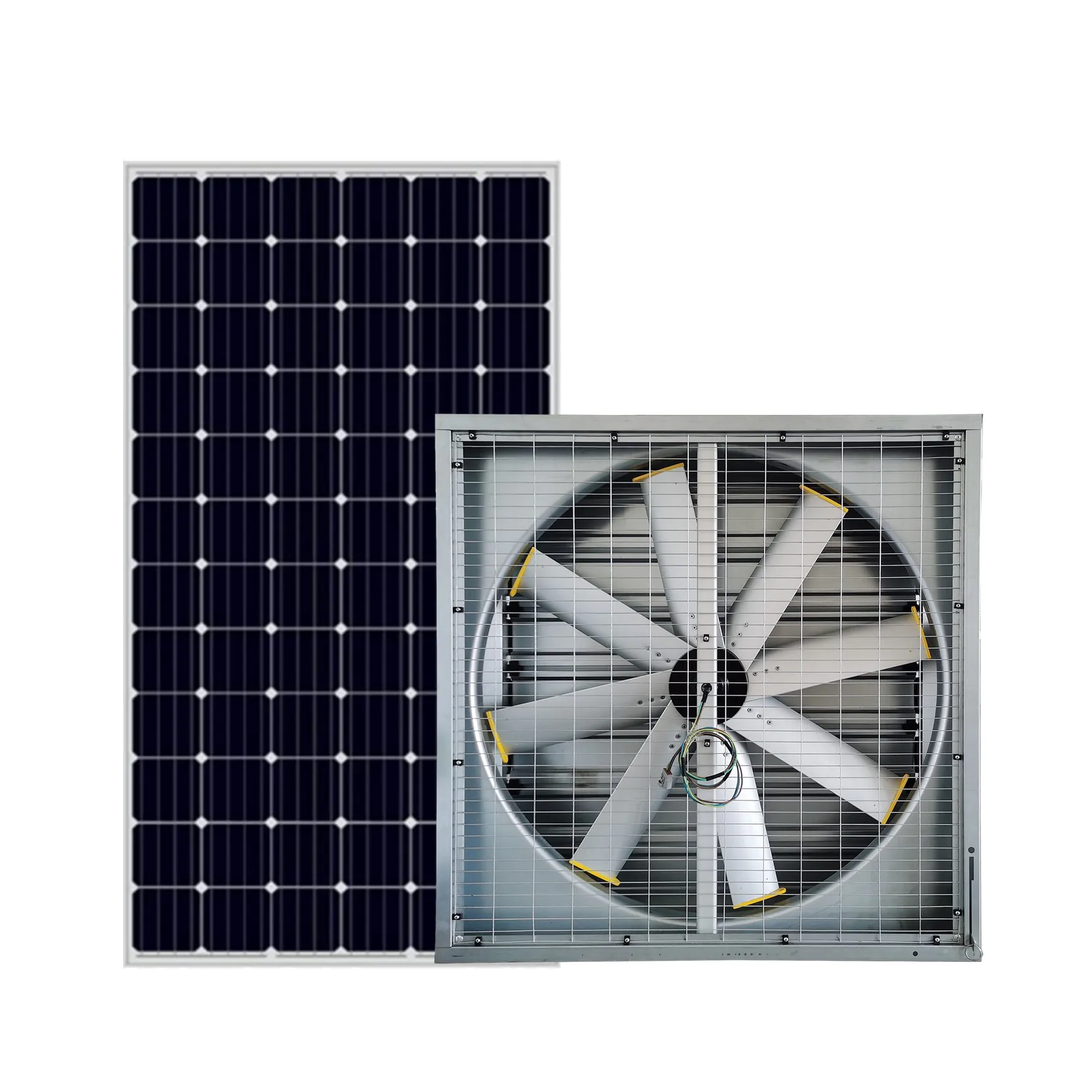 48 Inch Solar Wall Mounted Exhaust Fan for Greenhouse with Solar System High Air Volume Axial Air Extractor Fan