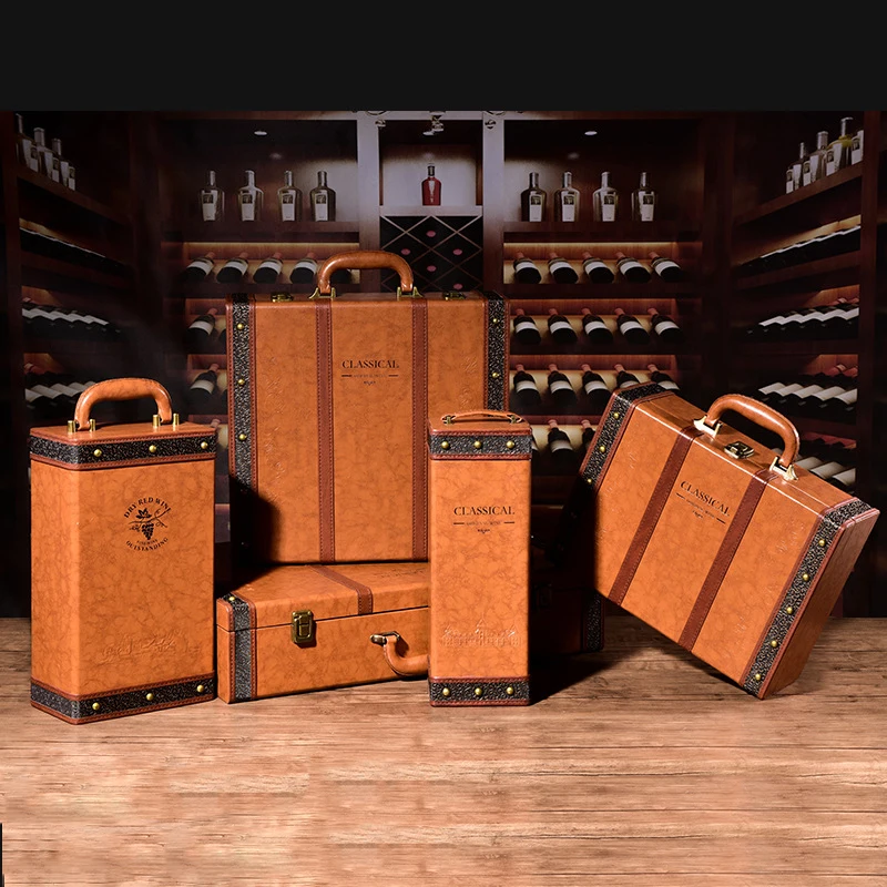 Wholesale Custom Red Wine Packaging Gift Box China Handmade Recyclable Wooden Luxury Boxes