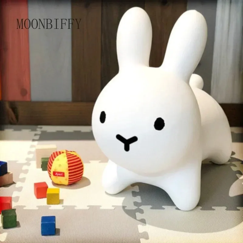 Istaride Inflatable Bunny Rabbit Bouncer Jumping Horse Toys Kids Animal Hopper Toys Ride on Child Baby Play Toys