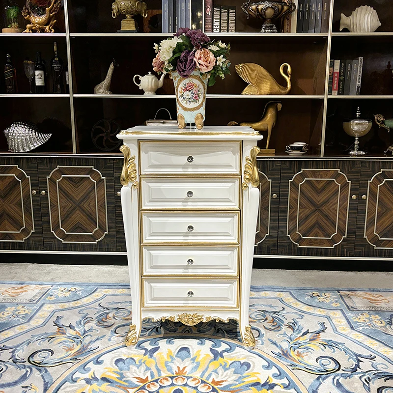 MO LAN French drawer cabinet combination European luxury solid wood locker drawer bucket cabinet living room decoration