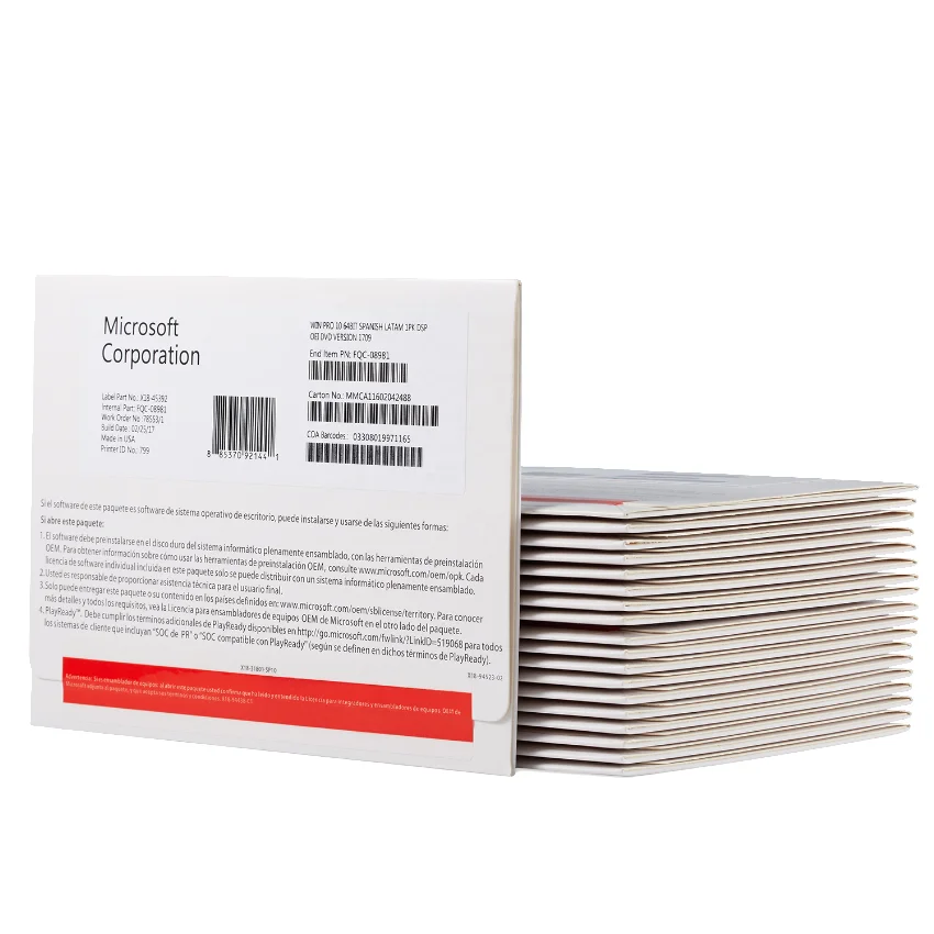 Программный пакет для операционной системы Micro soft Window 10 Pro Oem Key