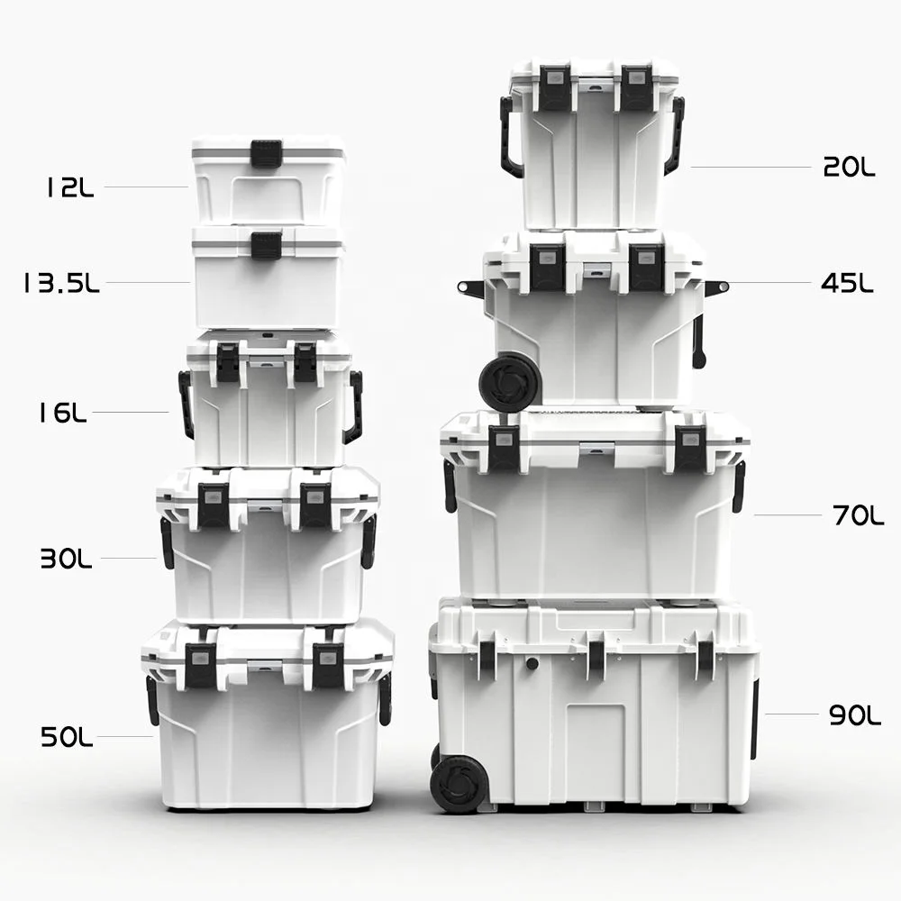 12L 13.5L 30L 50L 70L 90L Plastic Insulated Ice Cooler Outdoor Ice Cooler Box Portable Beer Can Drinking Cooler Box With Wheels
