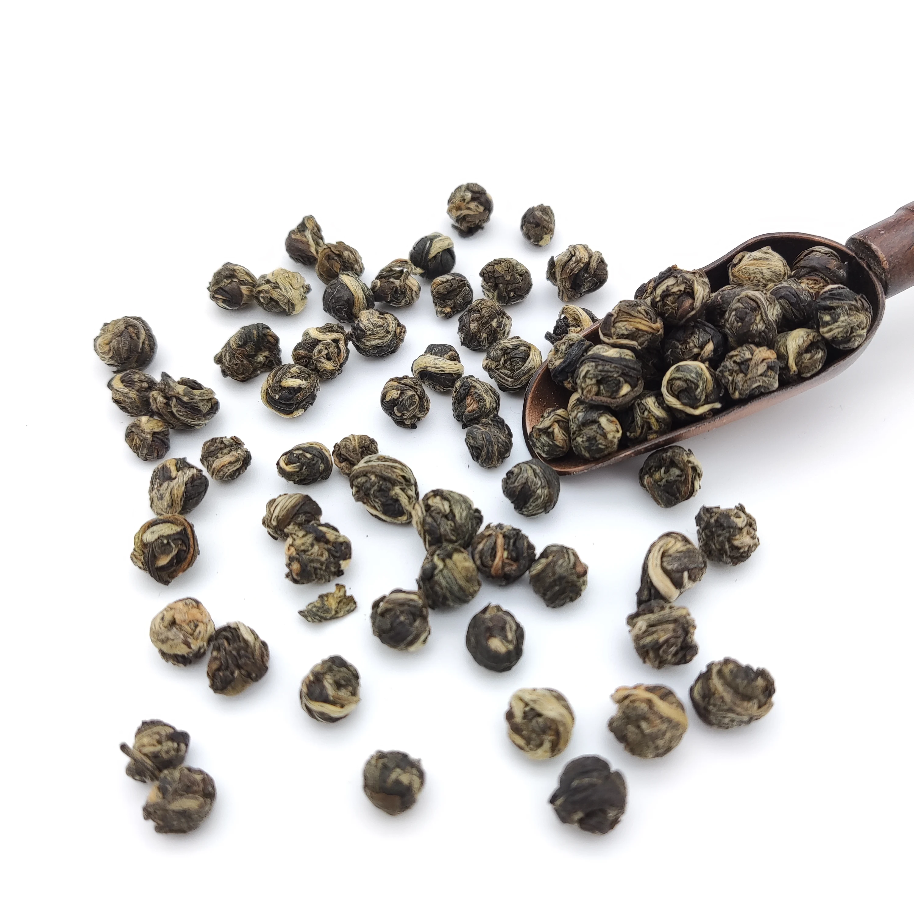 Dragon Pearl with flower aroma green tea balls luxury EU standard longzhu organic Jasmine green tea balls