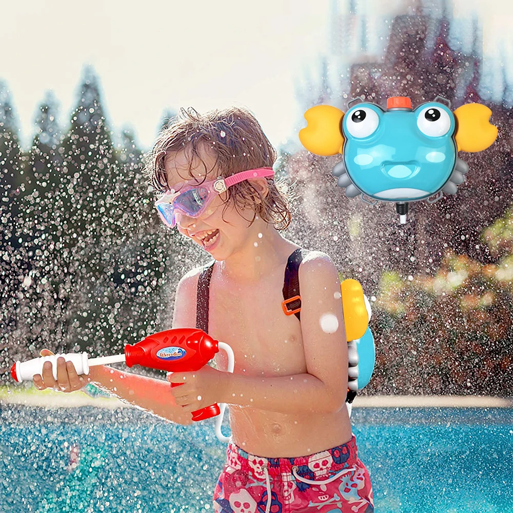 Kids summer fireman military plastic pumping water gun with backpack